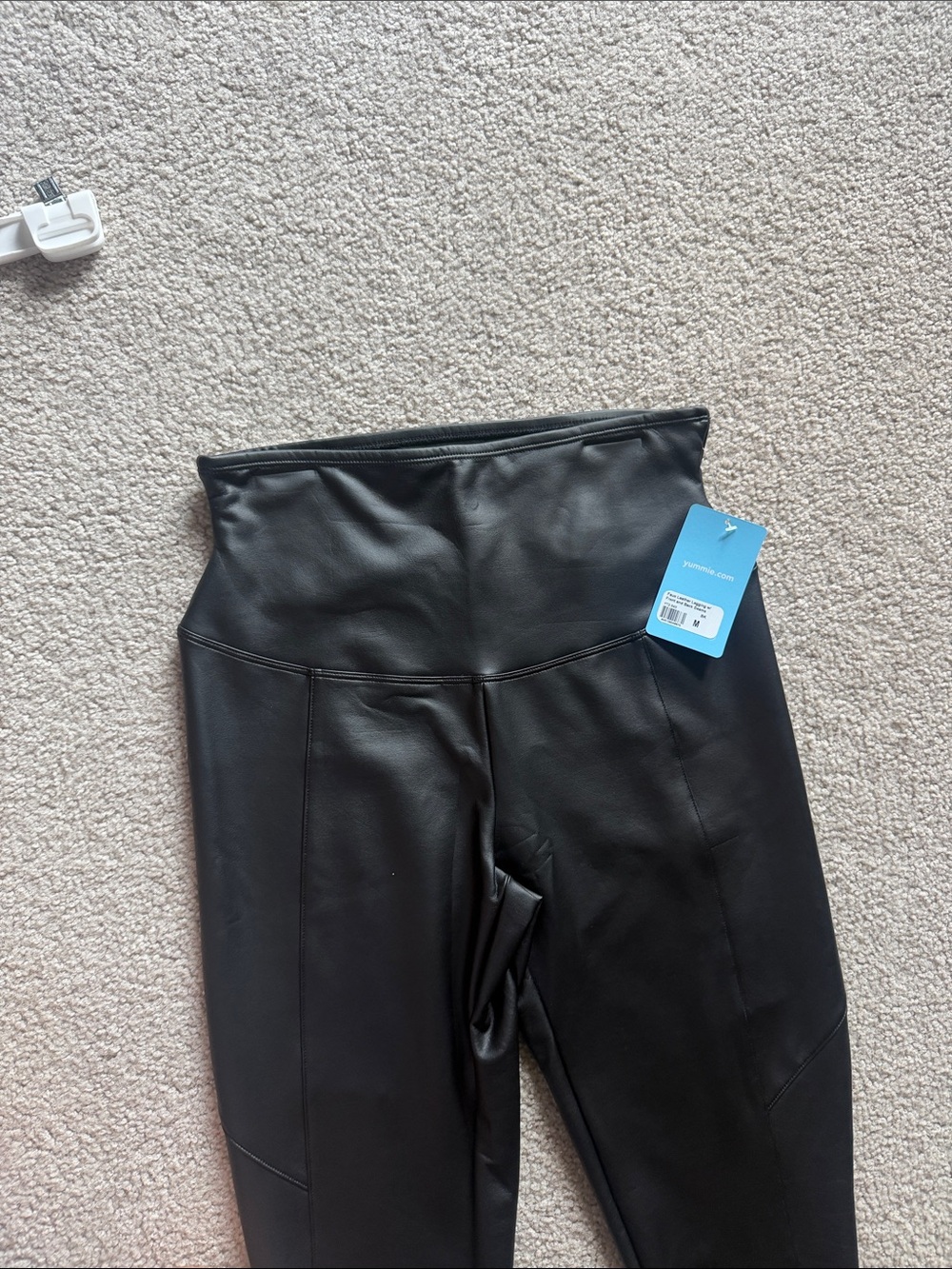 Women Faux Leather High-Waist Leggings - Black